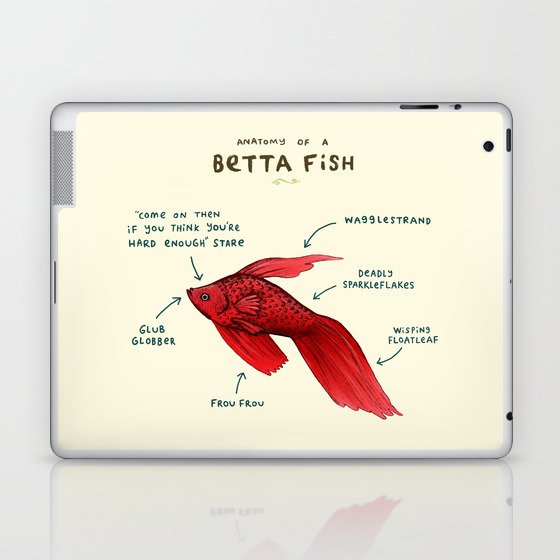 Anatomy of a Betta Fish Laptop & iPad Skin