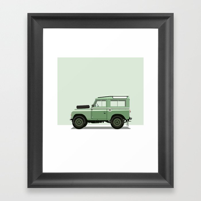 Car illustration - land rover defender Framed Art Print