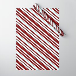 [ Thumbnail: Light Cyan & Maroon Colored Lined/Striped Pattern Wrapping Paper ]