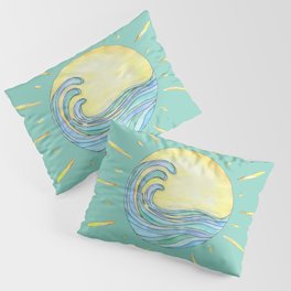 Sun Wave Aqua  Pillow Sham