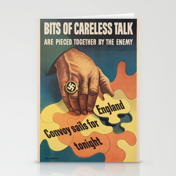 Vintage poster - Careless Talk Stationery Cards