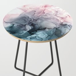 Blush and Payne's Grey Flowing Abstract Painting Side Table