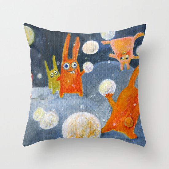 snowballs Throw Pillow