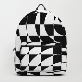 Op Art Black and White Abstract Checkered Circles Backpack | Abstract, Graphicdesign, Highcontrast, Modern, Whtie, Houndstooth, Chess, Circles, Squares, Opart 