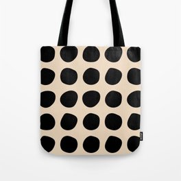 Irregular Polka Dots black and cream Tote Bag