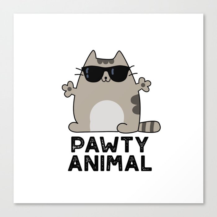 Pawty Animal Cute Cat Pun Canvas Print