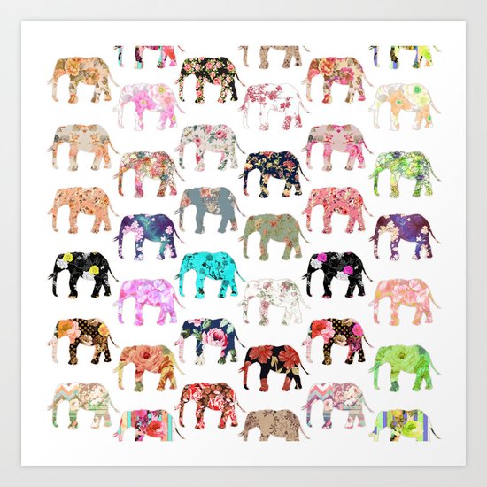 Floral Herd Art Print