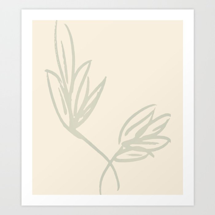 Sketched Flower Art Print