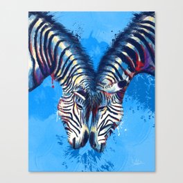 Friendship - Zebra portraits Canvas Print