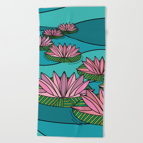 WATER LILIES Beach Towel