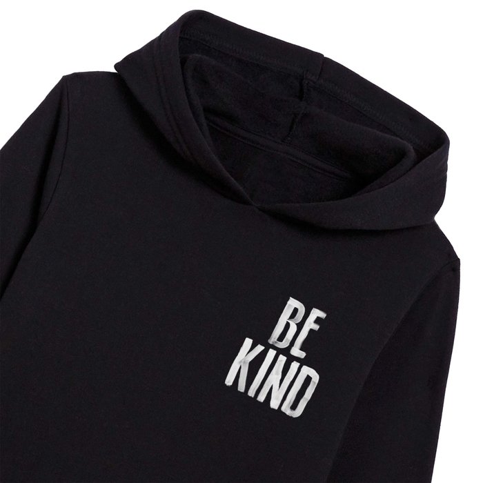 Be Kind in black and white Kids Pullover Hoodie
