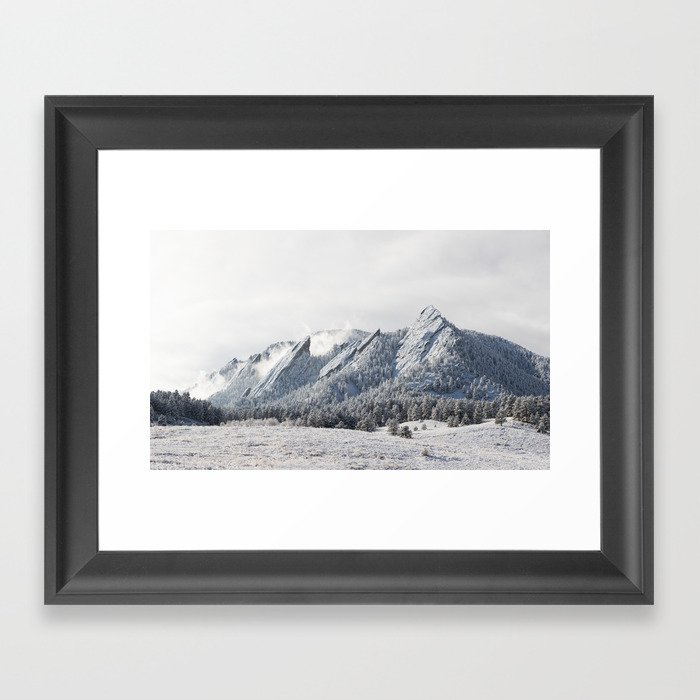 Frosty Flatirons Framed Art Print