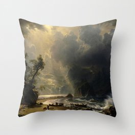 Puget Sound on the Pacific Coast - Albert Bierstadt Throw Pillow