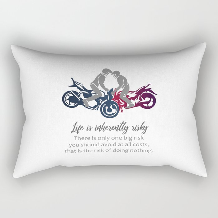 Biker inspirational quotes- Motorbikers performing stunts Rectangular Pillow