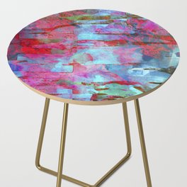 African Dye - Colorful Ink Paint Abstract Ethnic Tribal Rainbow Art Side Table