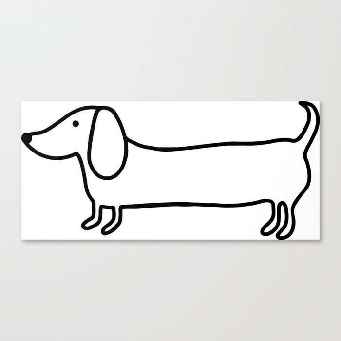 Simple Dachshund Black Drawing Canvas Print By Bigmomentsdesign Society6