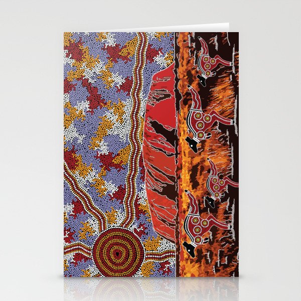 Uluru (Ayers Rock) Authentic Aboriginal Art Stationery Cards