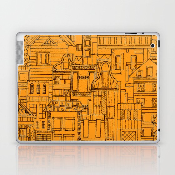 Houses - orange Laptop & iPad Skin