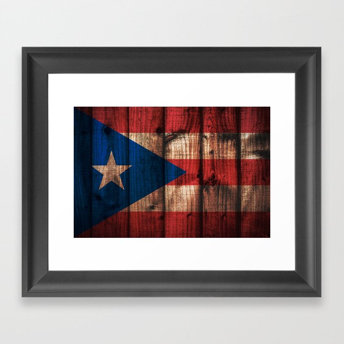 puerto rico wood background Framed Art Print