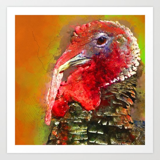 Thanksgiving Turkey, Turkey Painting, Turkey Art, Thanksgiving Decor, Turkey Animal, Turkey Art, Art Print