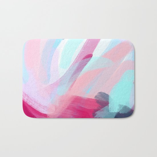 Pastel Abstract Brushstrokes Bath Mat