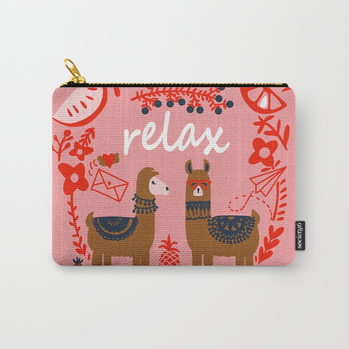Relax - folk art illustration Carry-All Pouch