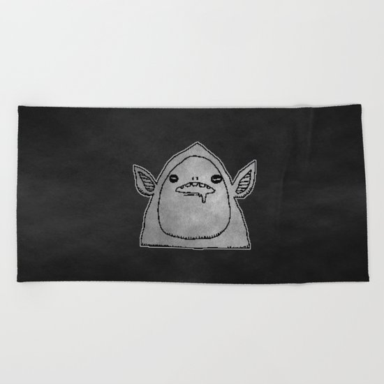 slobber (black and white) ( HQ pixel ) Beach Towel