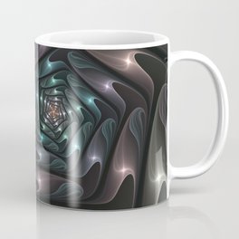 Metallic Spiral, Modern Abstract Fractal Art Coffee Mug