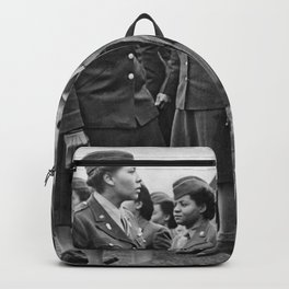 All African American Military WWII Women's Army Unit black and white portrait photograph - photography - photographs Backpack