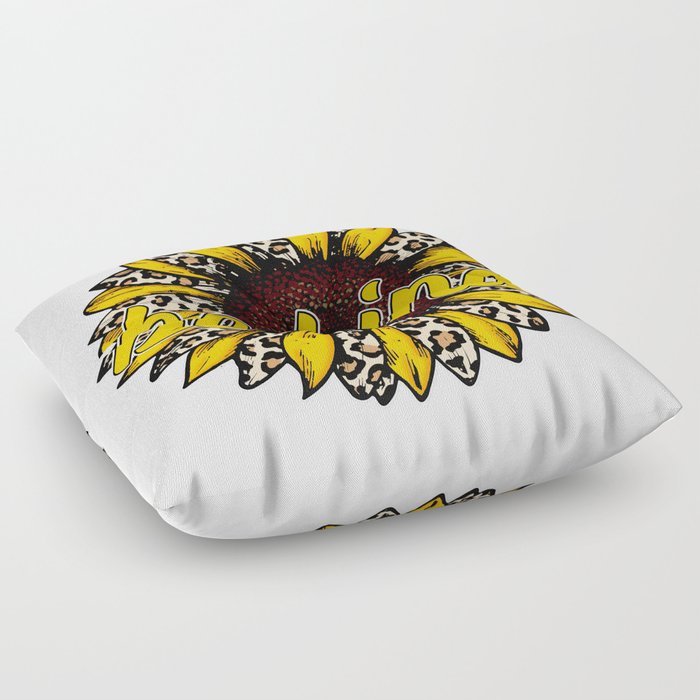 Sunflower leopard shirts, be kind shirts Floor Pillow