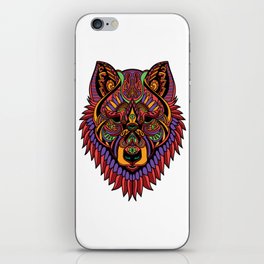 Mandala wolf design iPhone Skin