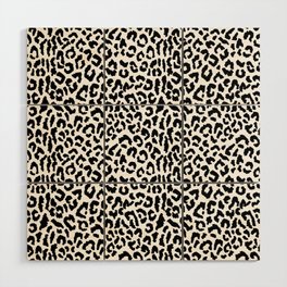 2000s leopard_black on white Wood Wall Art
