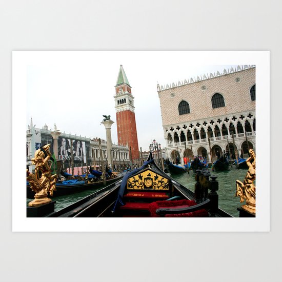 Departing Gondola - Venice Art Print