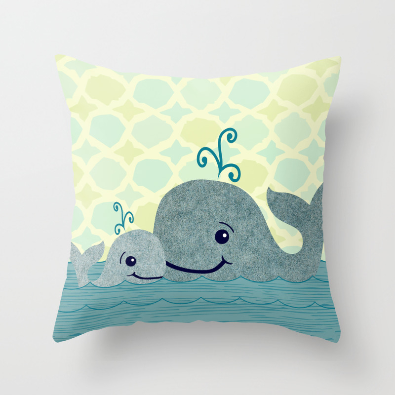 Whale Mom And Baby Throw Pillow By Elephanttrunkstudio Society6