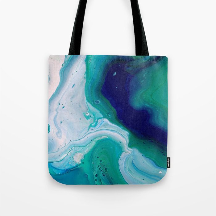 Abstract Mable Colorful Blue Turquoise Fluid Acrylic Painting