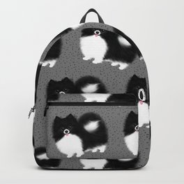 Black and White Pomeranian Backpack | Cartoonpomeranian, Cutedog, Pets, Dog, Dogbreed, Doglover, Pomeranian, Drawing, Funnydog, Blackandwhite 