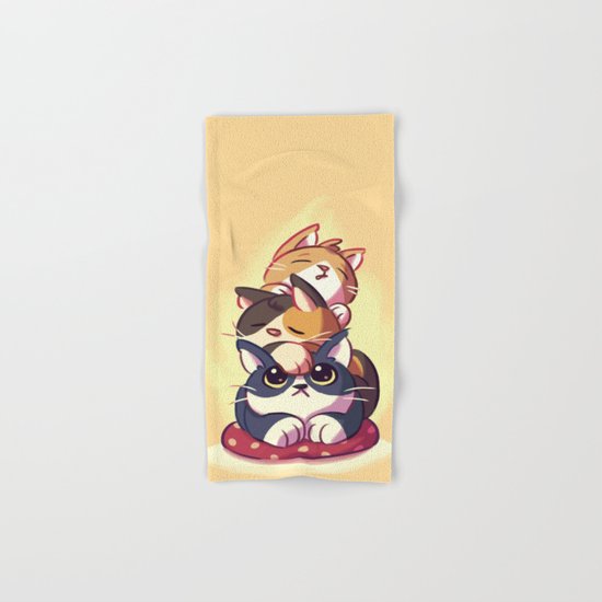 Cat Stack Doodle Hand & Bath Towel