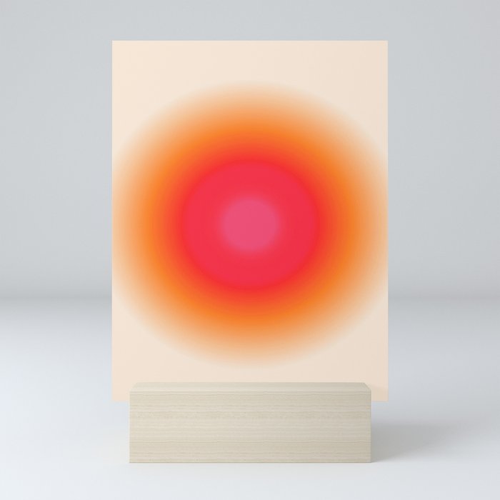 Orange Glow Gradient Aura Mini Art Print