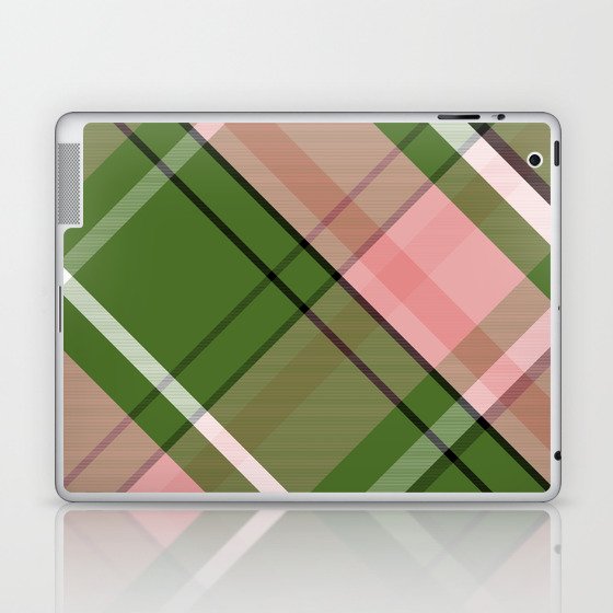 Pink and Green Preppy Plaid Laptop & iPad Skin