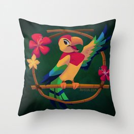 José the Tiki Bird Throw Pillow