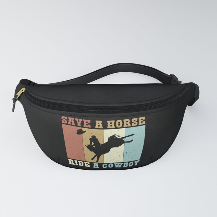 Save A Horse Ride A Cowboy Vintage Retro Fanny Pack by