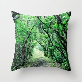 Enchanted forest path Throw Pillow