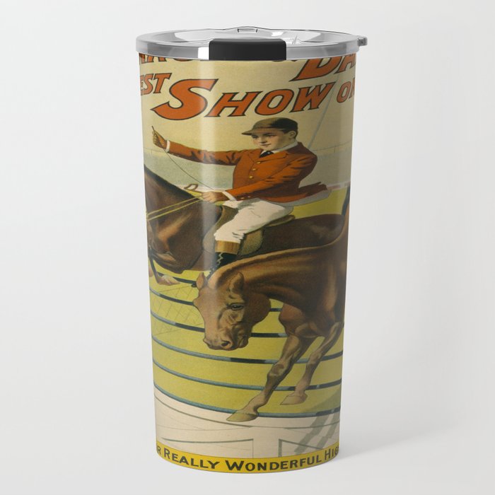 Vintage poster - Circus High Jumping Horses Travel Mug