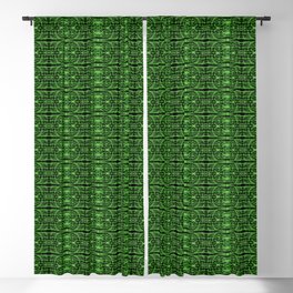 Liquid Light Series 39 ~ Green Abstract Fractal Pattern Blackout Curtain