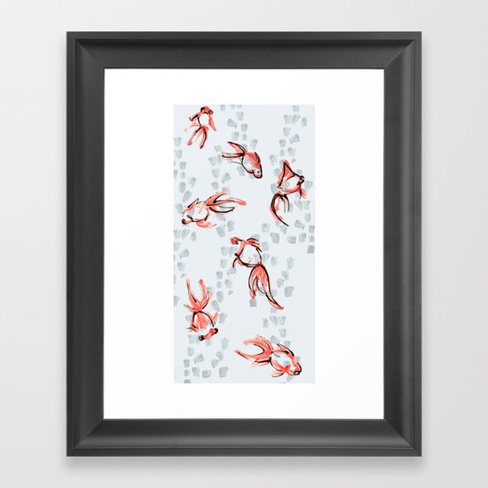 Goldfish in the Grey Framed Art Print