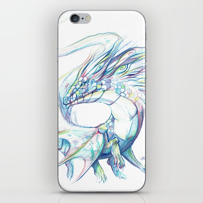 White Colourfull Dragon iPhone Skin