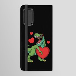 Kawaii Dinosaur Raptor Roar Valentines Day Android Wallet Case