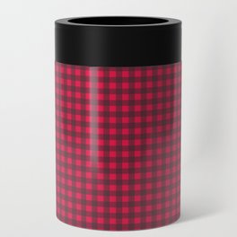 Red and Black Buffalo Plaid Can Cooler