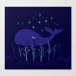 Whale Night Canvas Print