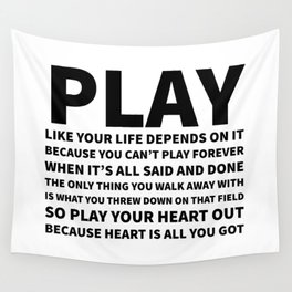 Heart Is All You Got Typography Wall Tapestry